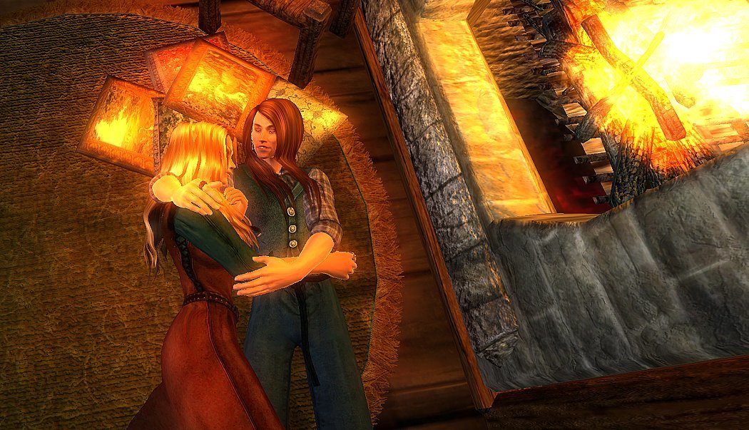 A Cuddle by the Fireplace